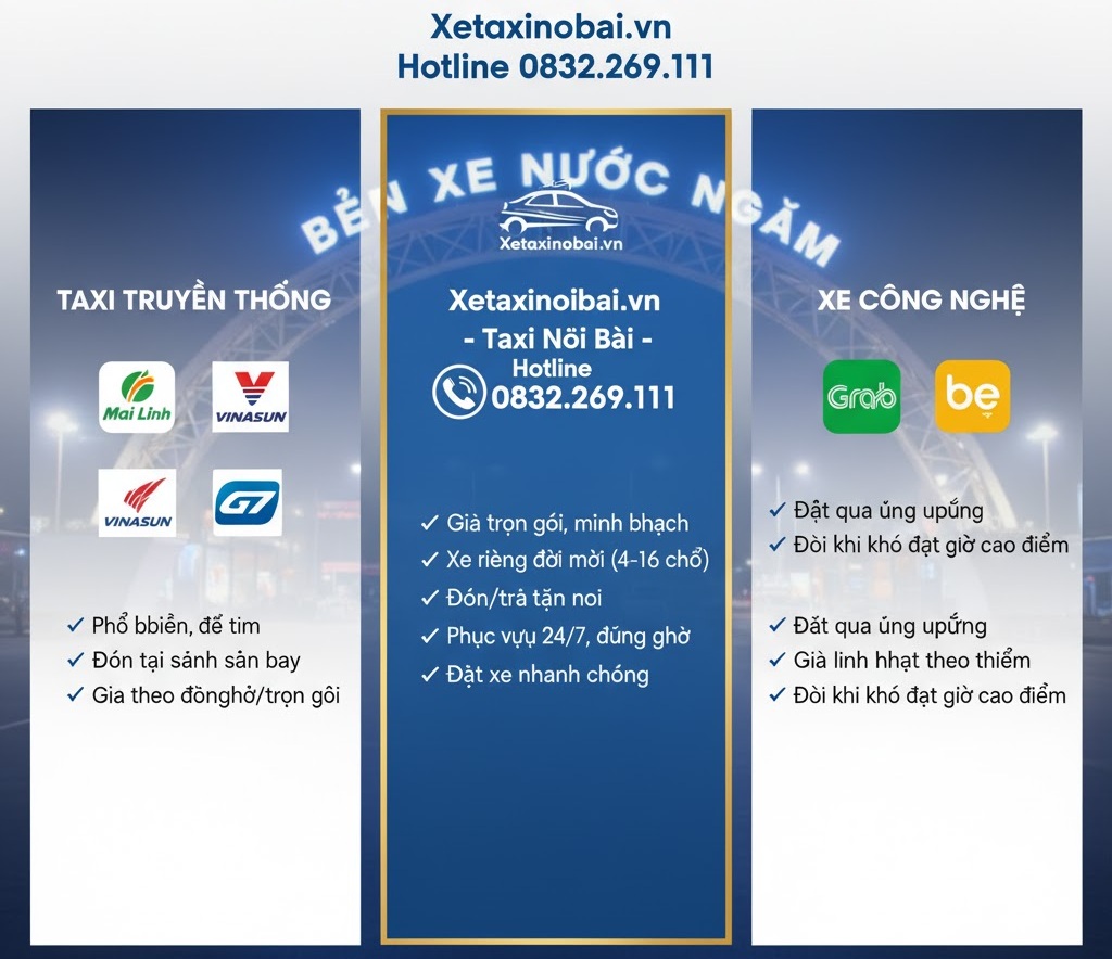 Các hãng Taxi nội bài về bến xe nước ngầm uy tín