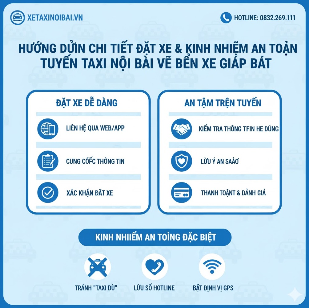 Hướng Dẫn Chi Tiết Đặt Xe và Kinh Nghiệm An Toàn Tuyến Taxi Nội Bài Về Bến Xe Giáp Bát