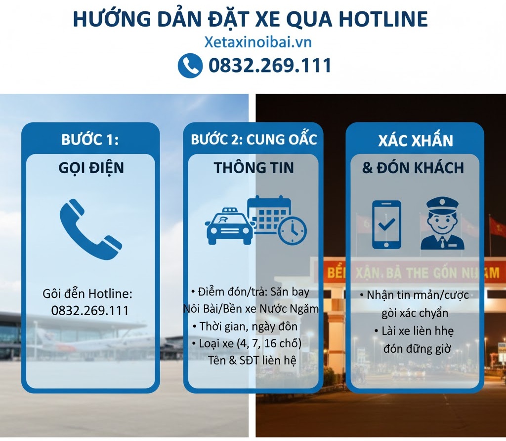 Hướng dẫn cách đặt xe taxi nội bài về bến xe nước ngầm của bên Xetaxinoibaivn