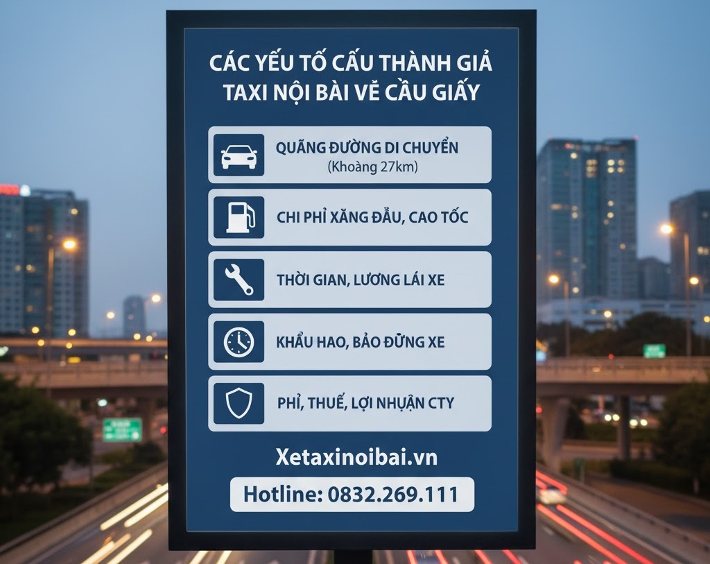 CÁC YẾU TỐ CẤU THÀNH GIÁ TAXI TỪ NỘI BÀI VỀ CẦU GIẤY