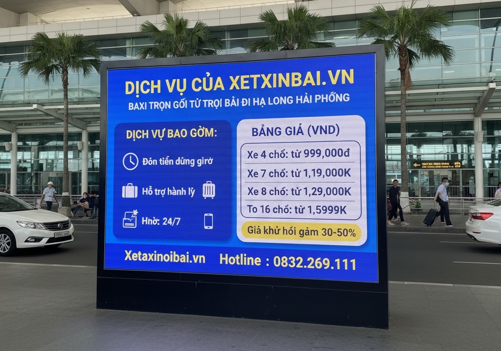 Dịch vụ của XETAXINOIBAI.VN bảng giá taxi trọn gói từ nội bài đi hạ long hải phòng