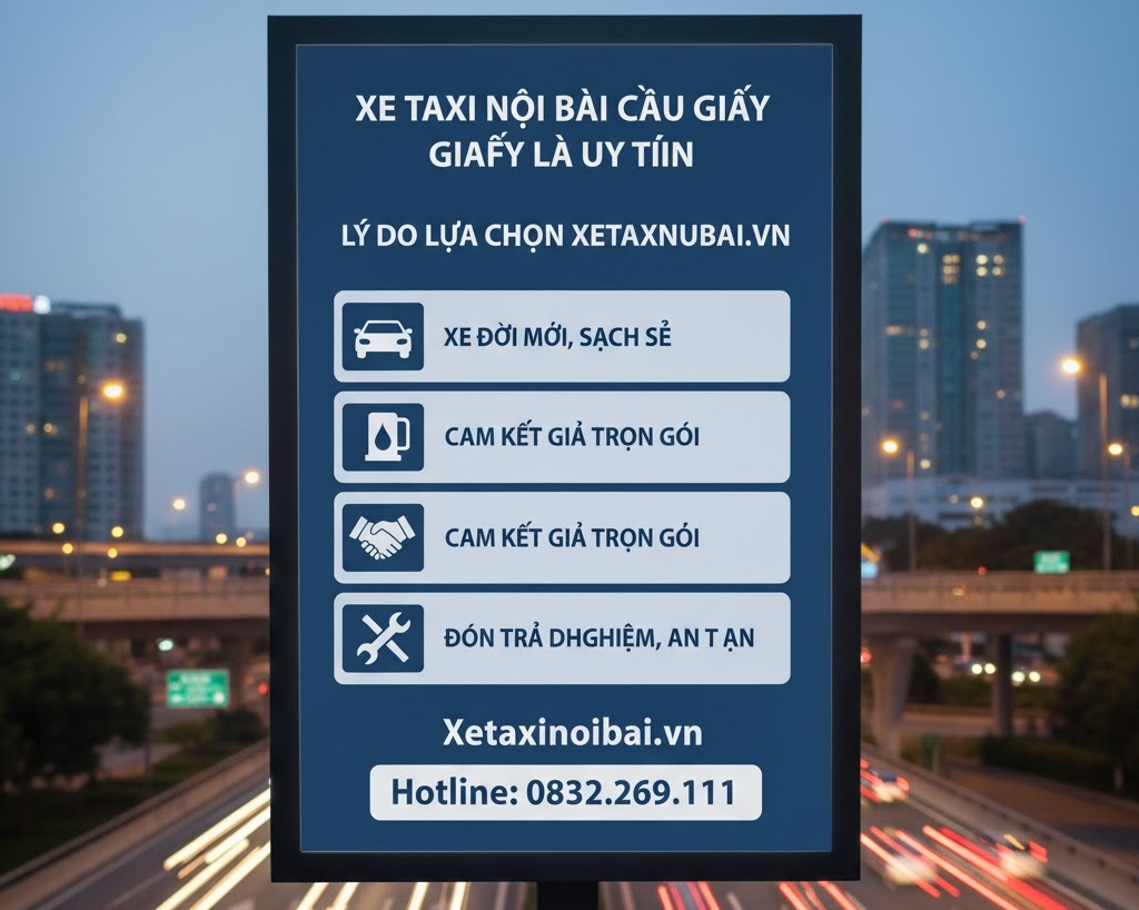 Lý do chọn báo giá taxi từ nội bài về cầu giấy của bên Xetaxinoibaivn