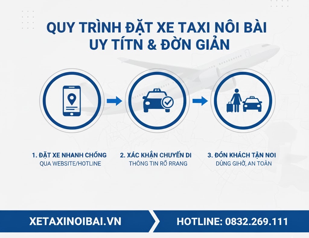 Top 10 hãng taxi nội bài uy tín - Quy trình Đặt xe Uy Tín Đơn giản Cùng Xetaxinoibai.vn